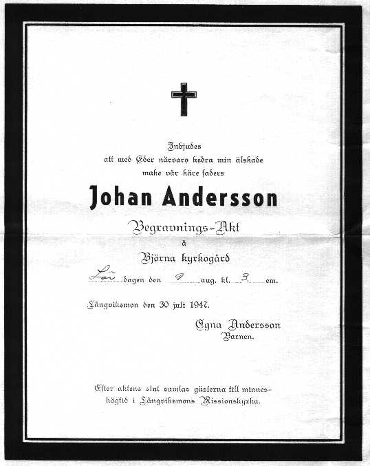 
 Johan  Andersson 1869-1947